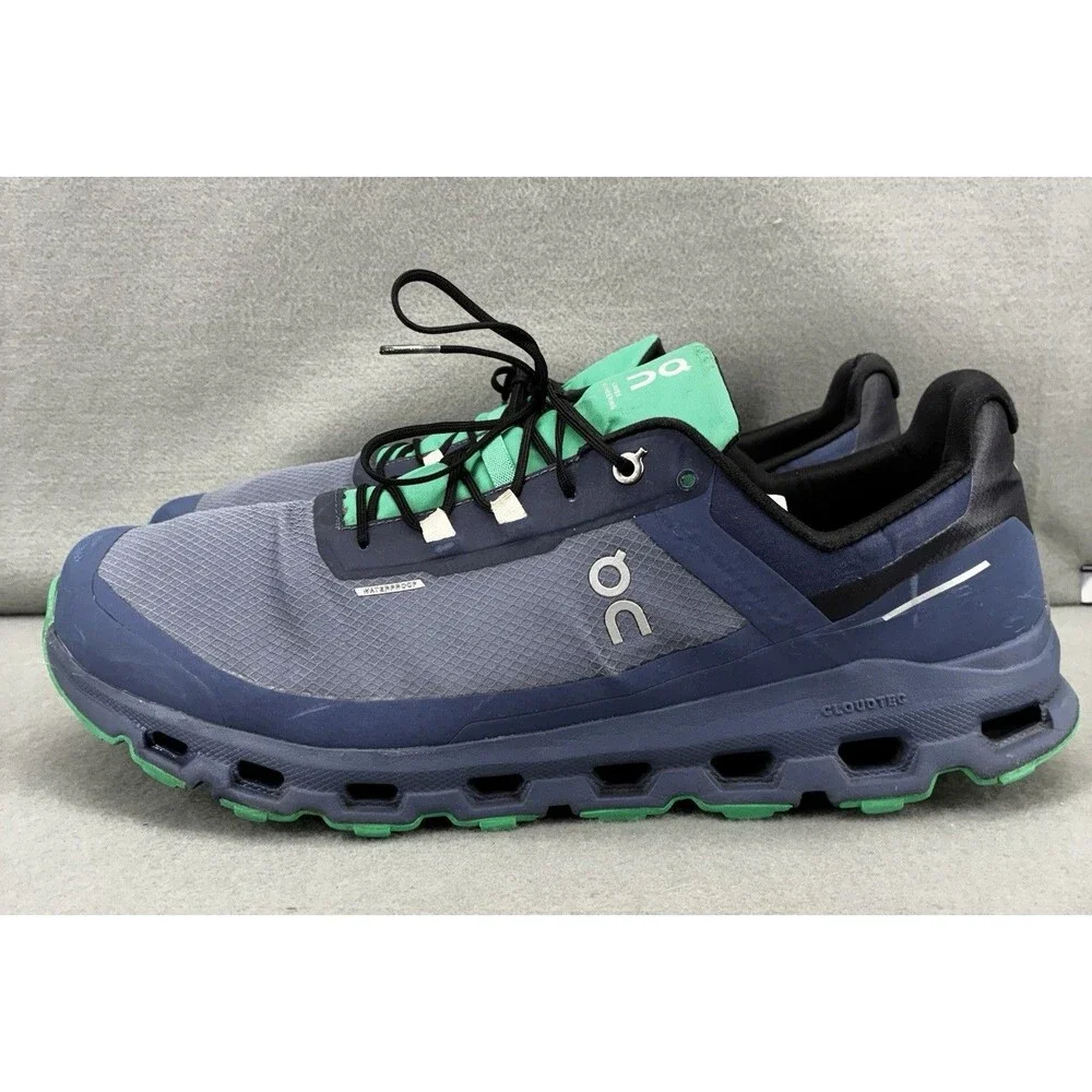 On Running Cloudvista Waterproof Mens Metal/Denim Low Top Sneaker Shoes Size 14